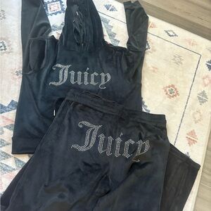 Juicy Couture Black Velour Pants & Jumpsuit Set